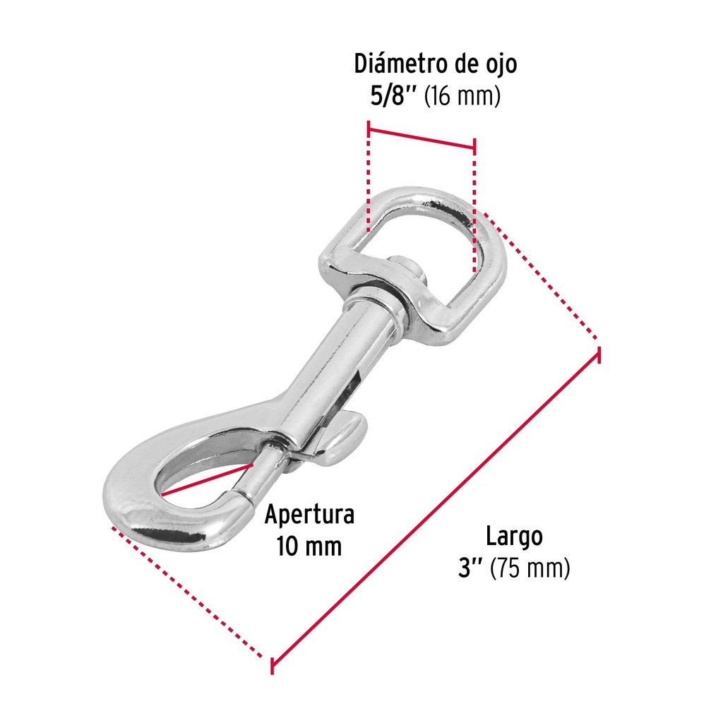 Bandola de zinc de 5/8' giratoria, Fiero