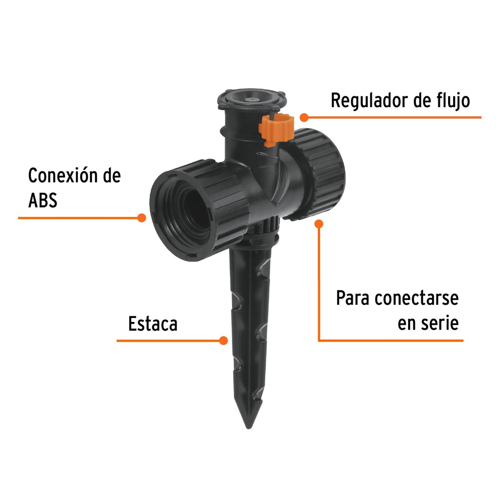 Aspersor mini de plástico, irrigación 360°, Truper