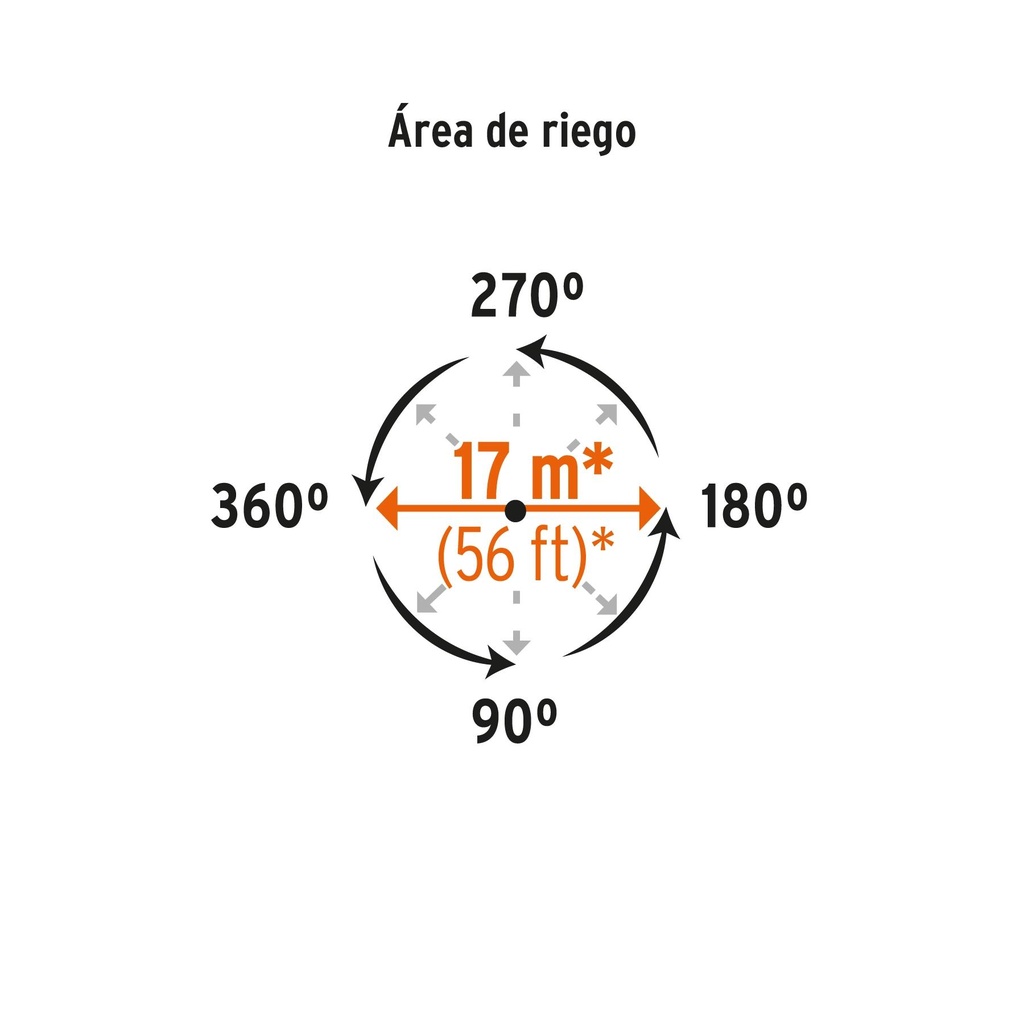 Aspersor plástico una vía, estaca de 11', Truper