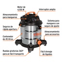 Aspiradora de sólidos y líquidos de 12 gal en acero inox