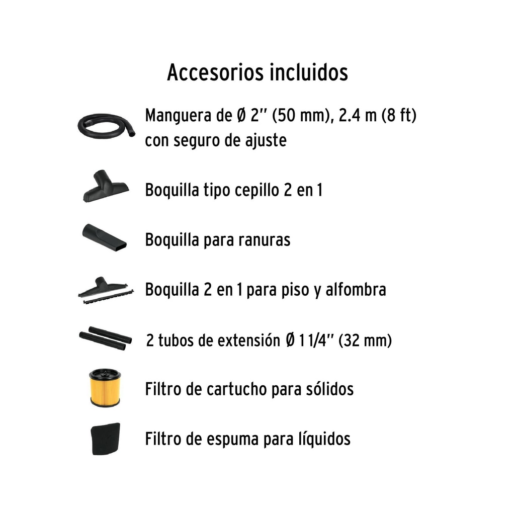 Aspiradora de sólidos y líquidos de 5 gal en acero inox