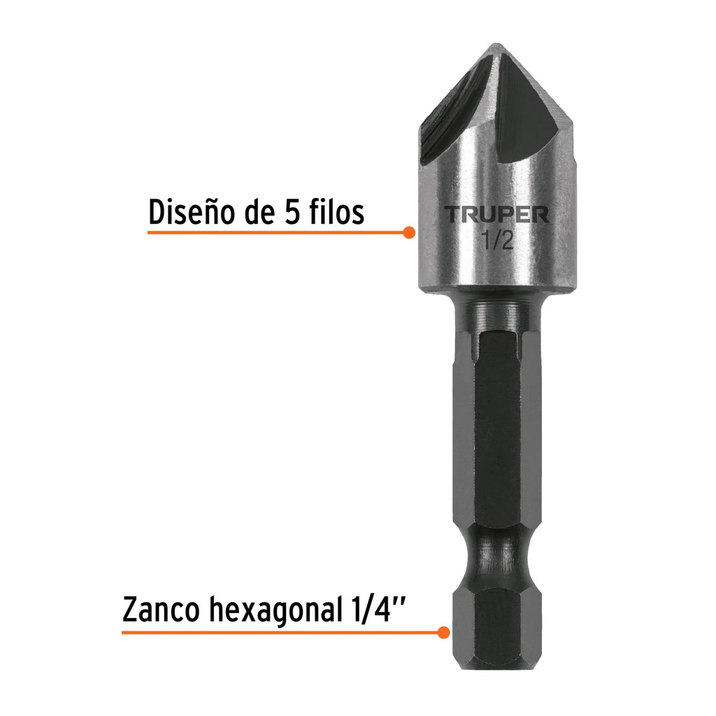 Avellanador HSS cambio rápido 1/2', Truper