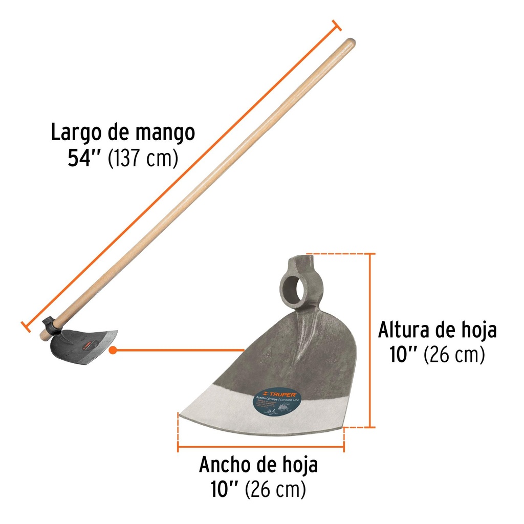 Azadón Córdoba # 2 con mango de 54'