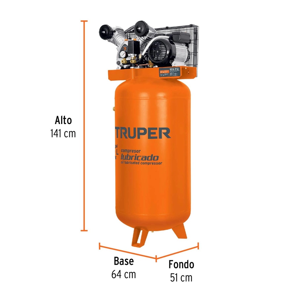 Compresor vertical 180 L, 4 HP (potencia máxima ), 220 V