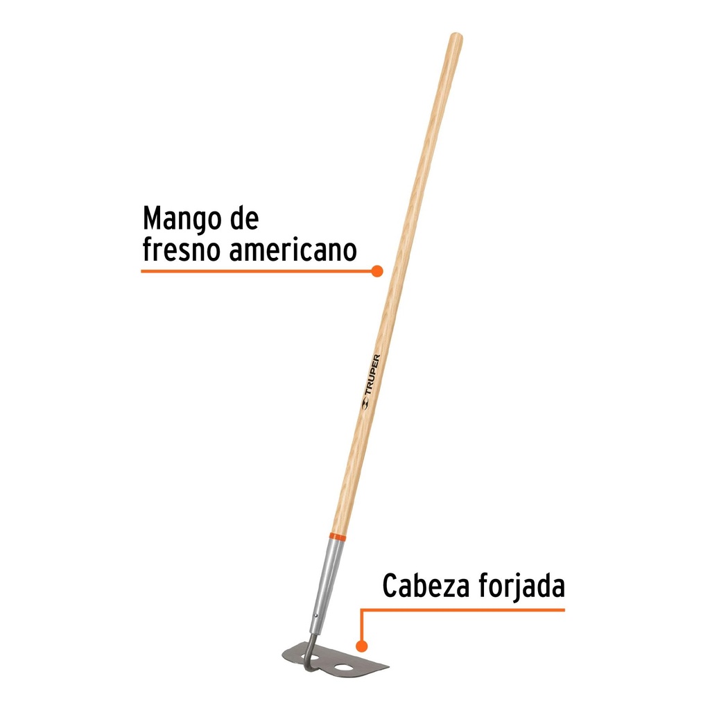 Azadón mezclero cabeza forjada, 10' de ancho, mango 60'