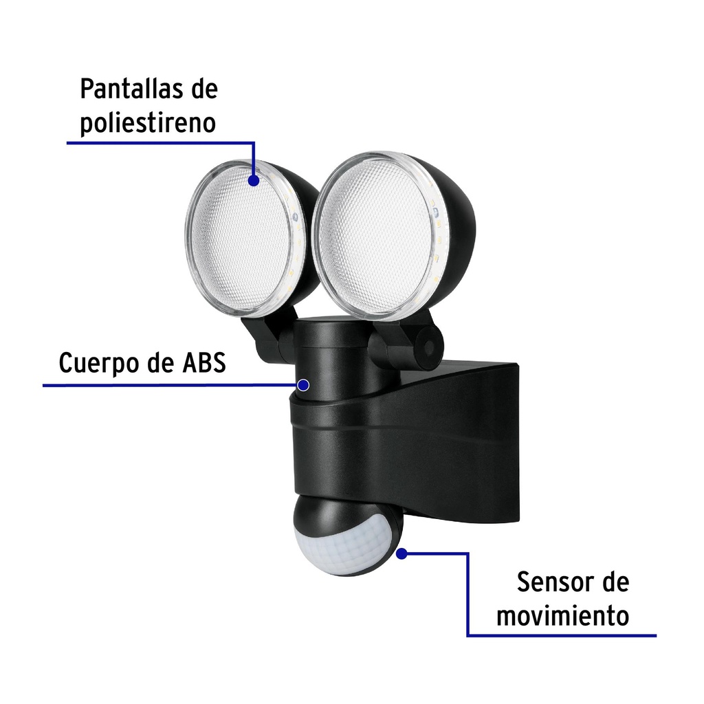 Arbotante LED 12 W negro con sensor de movimiento, Volteck