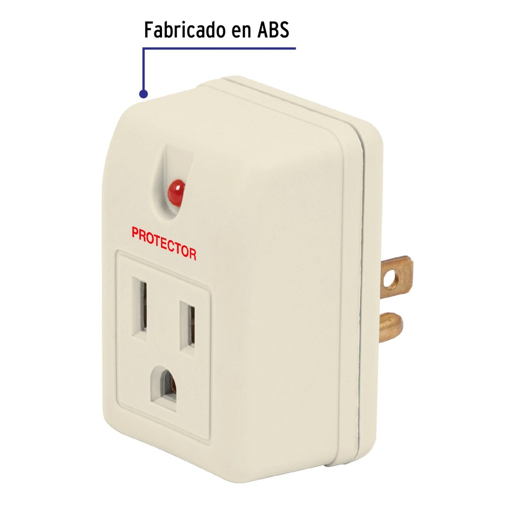 Adaptador con supresor de picos 270 joules, Volteck