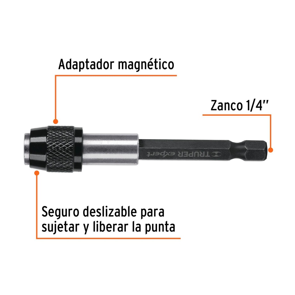 Adaptador de 125 mm magnético para puntas, Expert