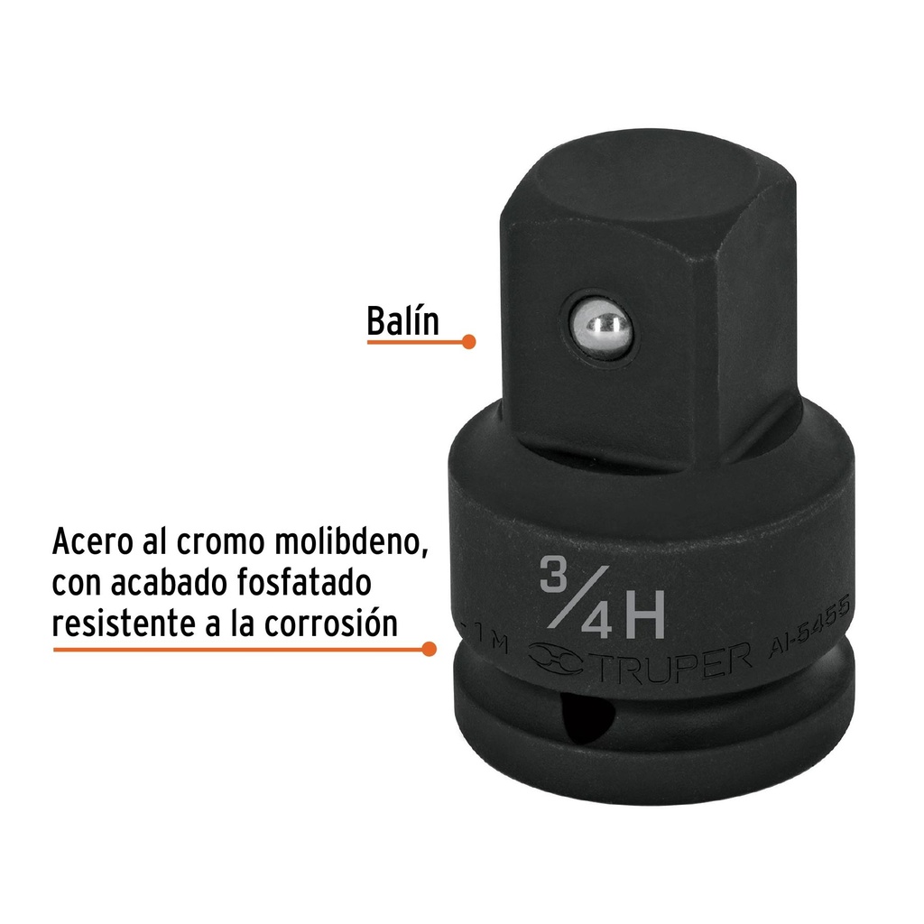 Adaptador de Impacto 3/4' (H) x 1' (M), Truper