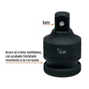 Adaptador de impacto 1/2' (H) x 3/8' (M), Truper