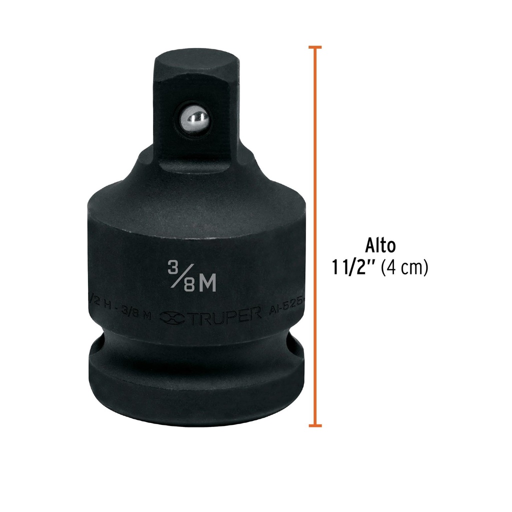 Adaptador de impacto 1/2' (H) x 3/8' (M), Truper