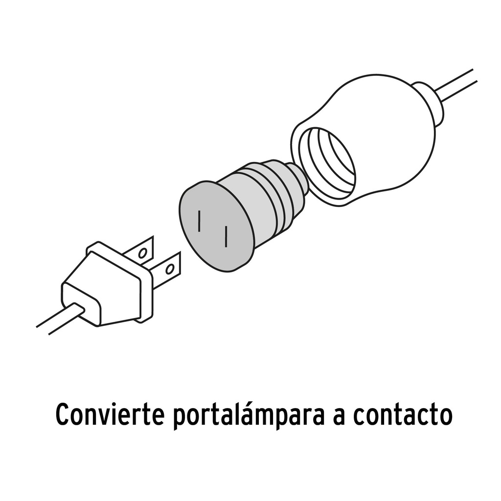 Adaptador de portalámpara a contacto, Volteck