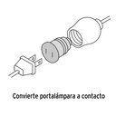 Adaptador de portalámpara a contacto, Volteck