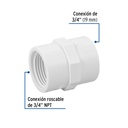 Adaptador hembra de PVC 3/4', Foset