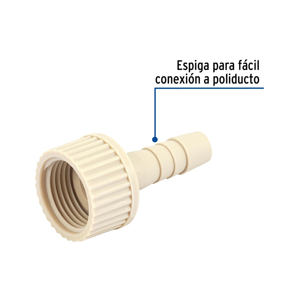 Adaptador hembra movible de polipropileno 3/4' x 3/8', Foset