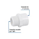 Adaptador macho de PVC de 1', Foset