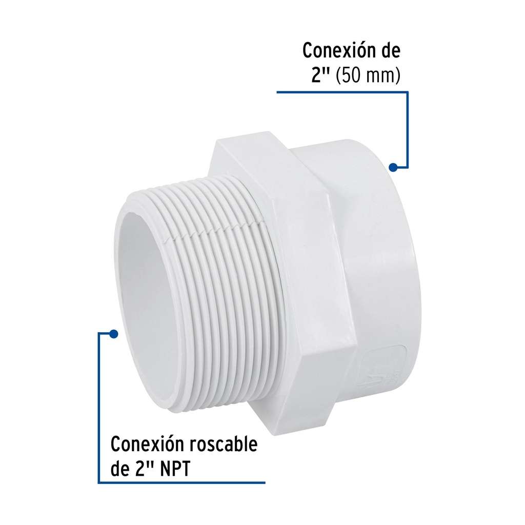 Adaptador macho de PVC de 2', Foset