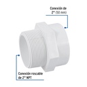 Adaptador macho de PVC de 2', Foset