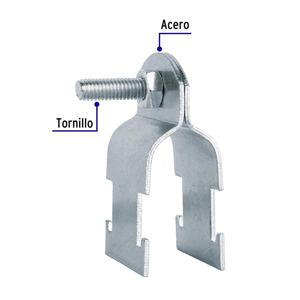 Abrazadera para unicanal, 3/4', Volteck