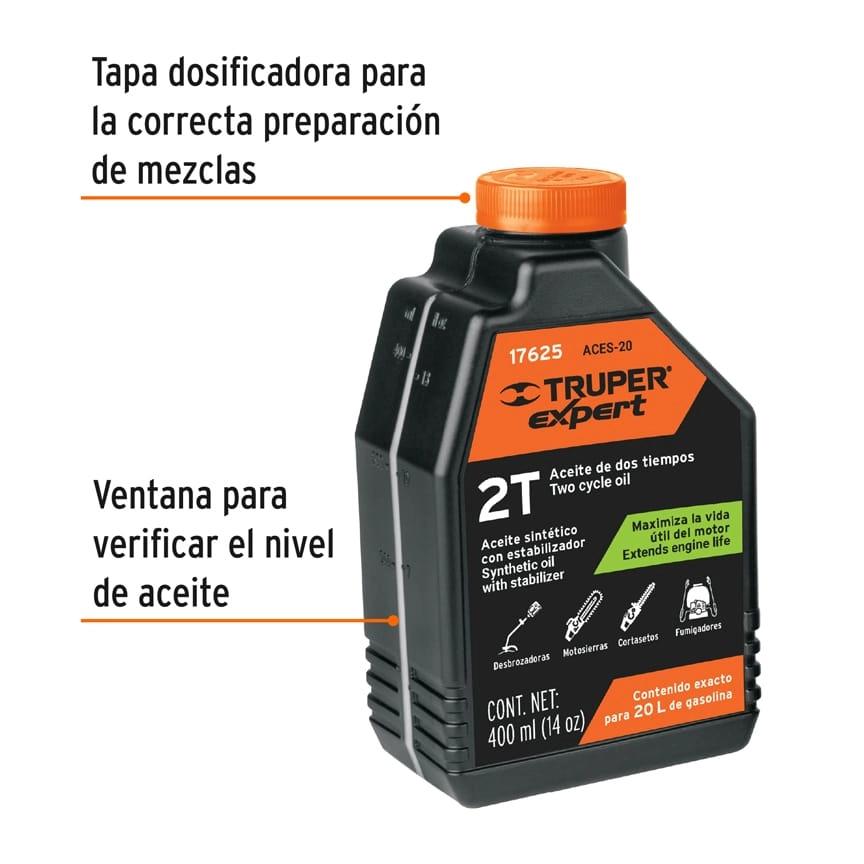 Aceite sintético para motor de 2 tiempos, 400 ml