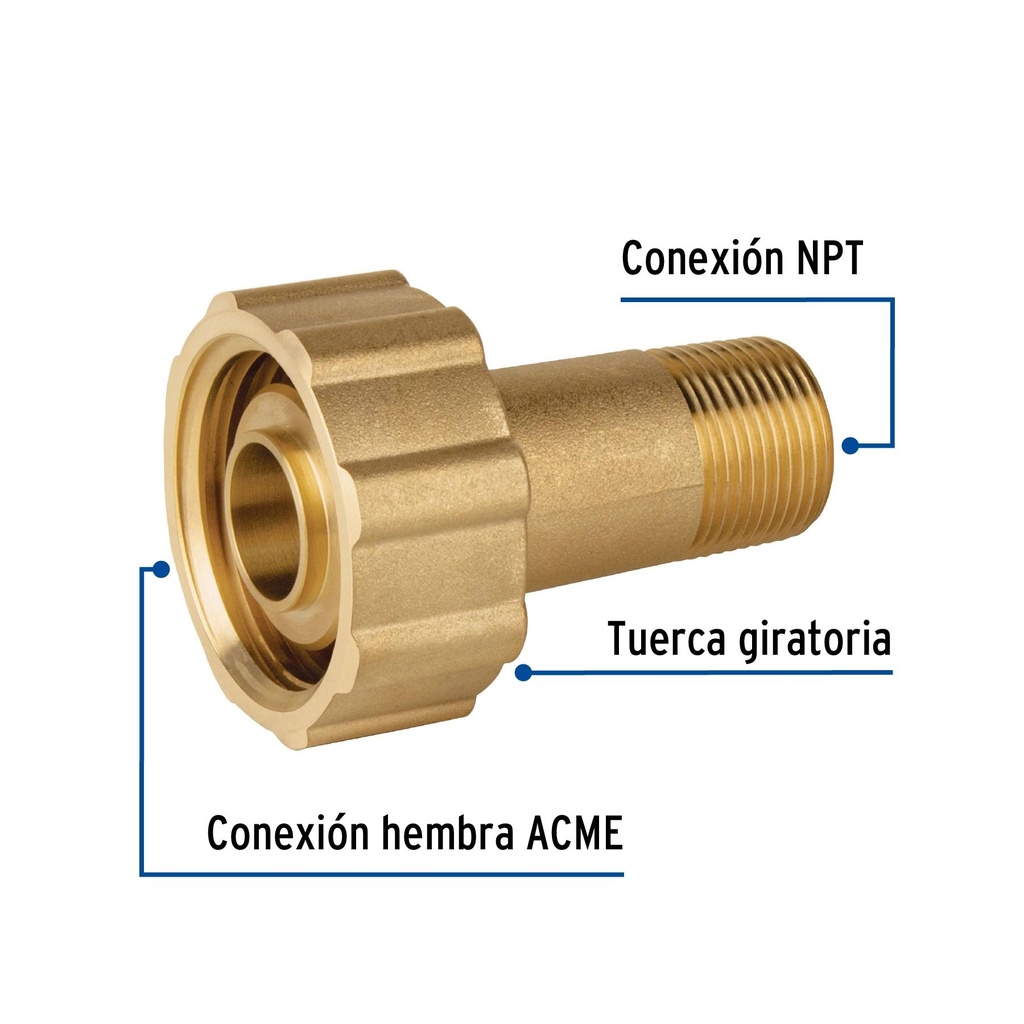 Acoplador llenado p/tanque estacionario,ACME 1-3/4x3/4'NPT