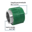 Adaptador PPR 2' hembra con inserto metálico, Foset