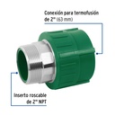 Adaptador PPR 2' macho con inserto metálico, Foset