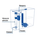 Válvula de llenado, ajustable, de plástico para tanque bajo