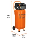 Compresor de aire libre de aceite, 50 L, 3 HP (potencia máx)