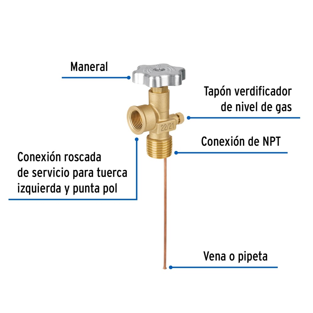 Válvula de servicio para tanque estacionario hasta 300 L