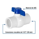 Válvula esfera de PVC 1-1/2' roscable, Foset