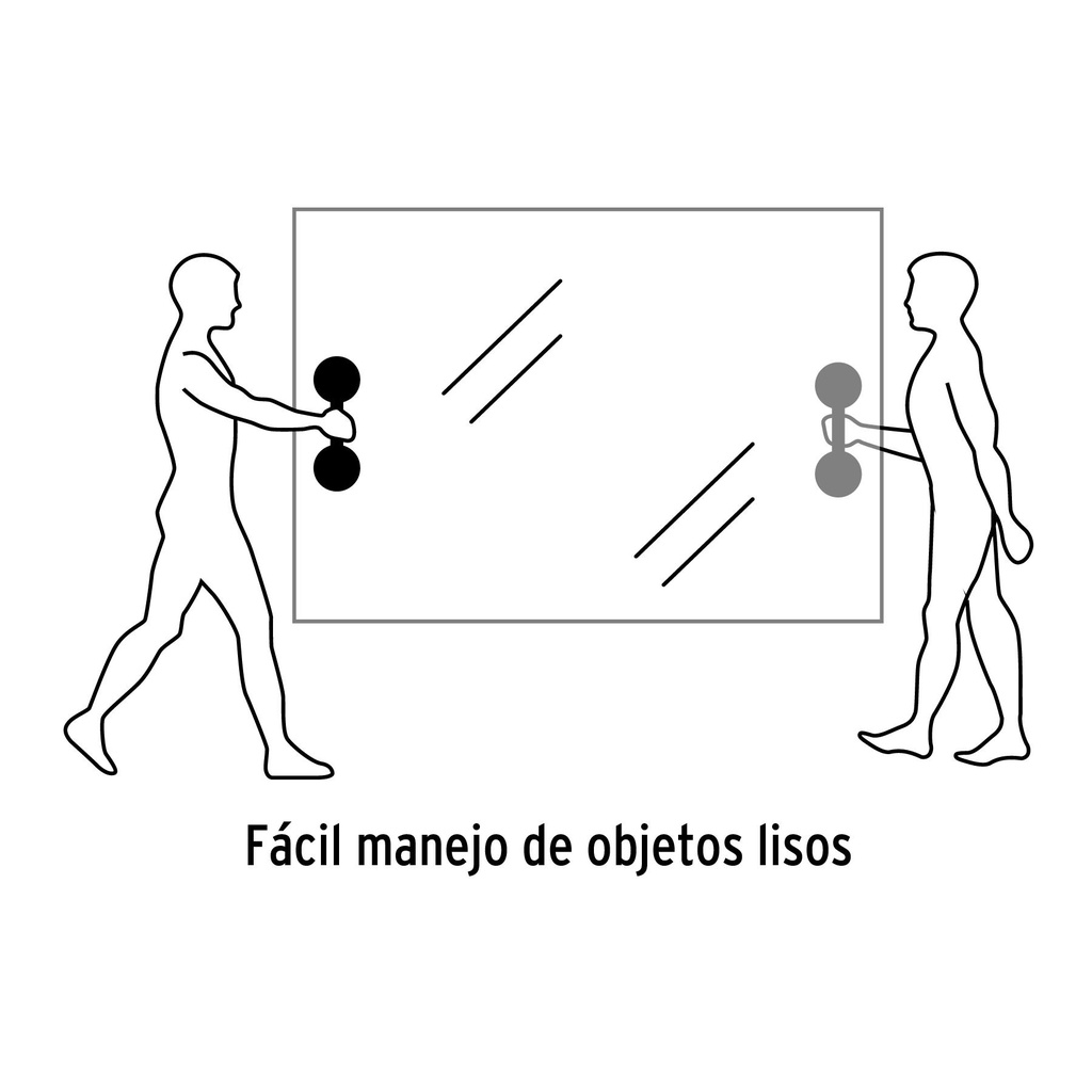 Ventosa de aluminio para vidrio, 2 copas de succión, Truper