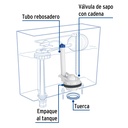 Válvula de descarga 3' para WC de 2 pzas, cadena plástica