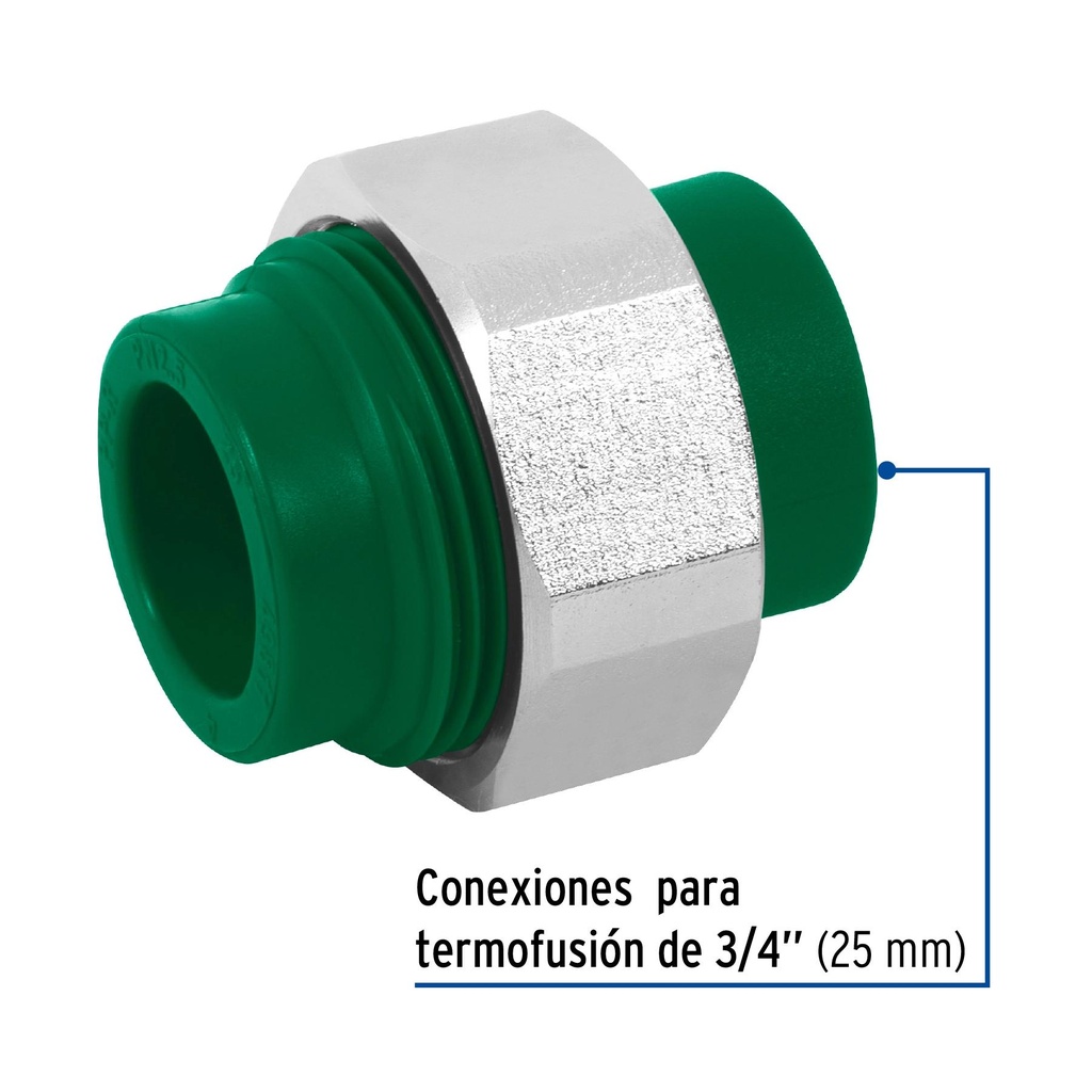 Tuerca unión de PPR 3/4' x 3/4', Foset