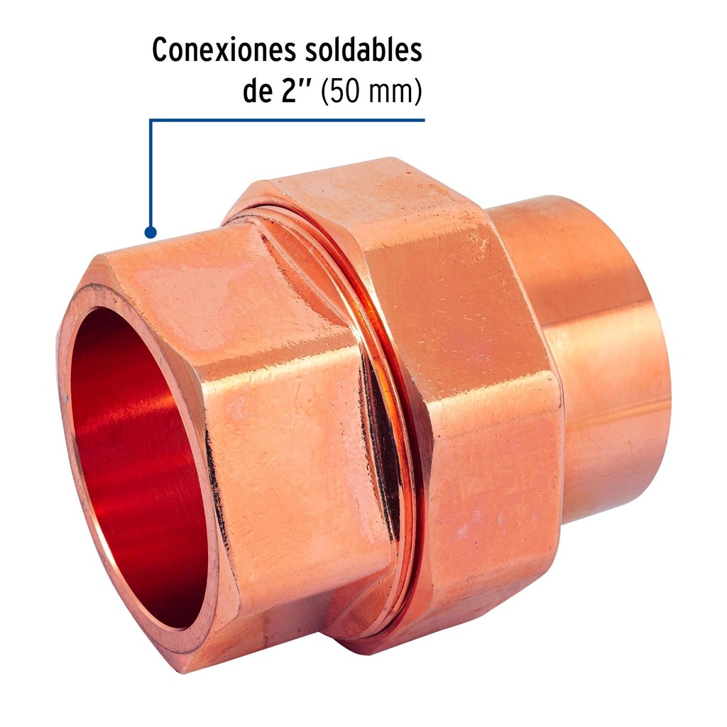 Tuerca unión de latón cobrizado 2', Foset