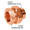 Tuerca unión latón cobrizado 3/4' rosca interior, Foset