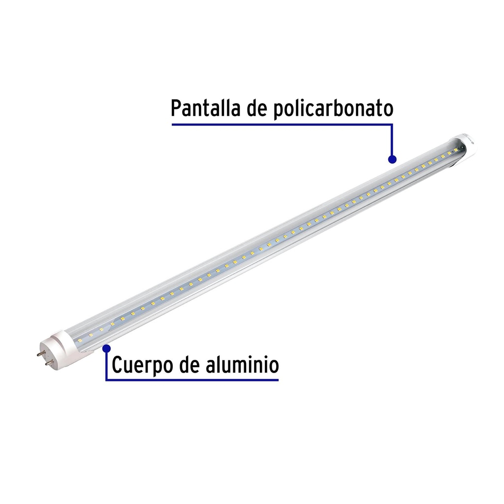 Tubo de LED T8 18 W base G13 pantalla policarbonato, Basic