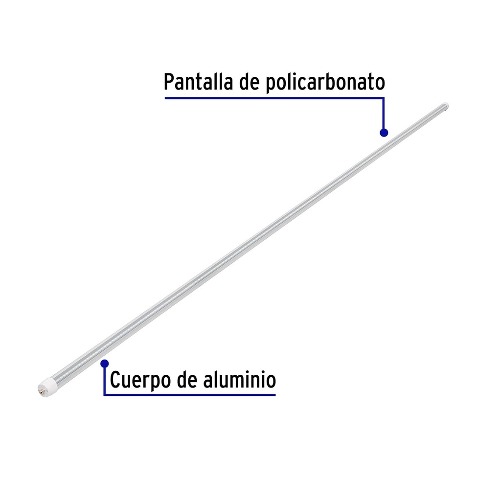 Tubo de LED T8 36 W base Fa8 pantalla policarbonato, Volteck