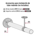 Tubo redondo de 3.0 m en aluminio para closet, Hermex