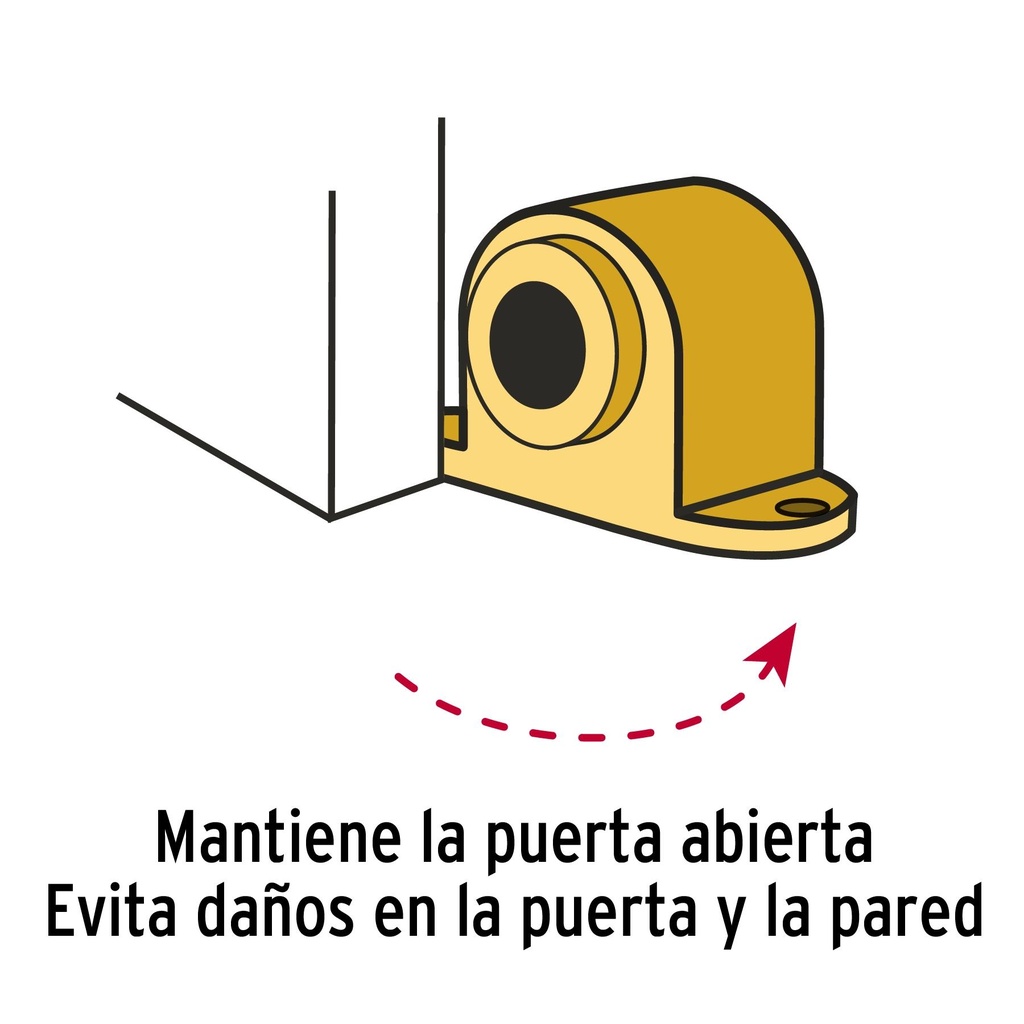 Tope para puerta magnético, acabado latón, Hermex