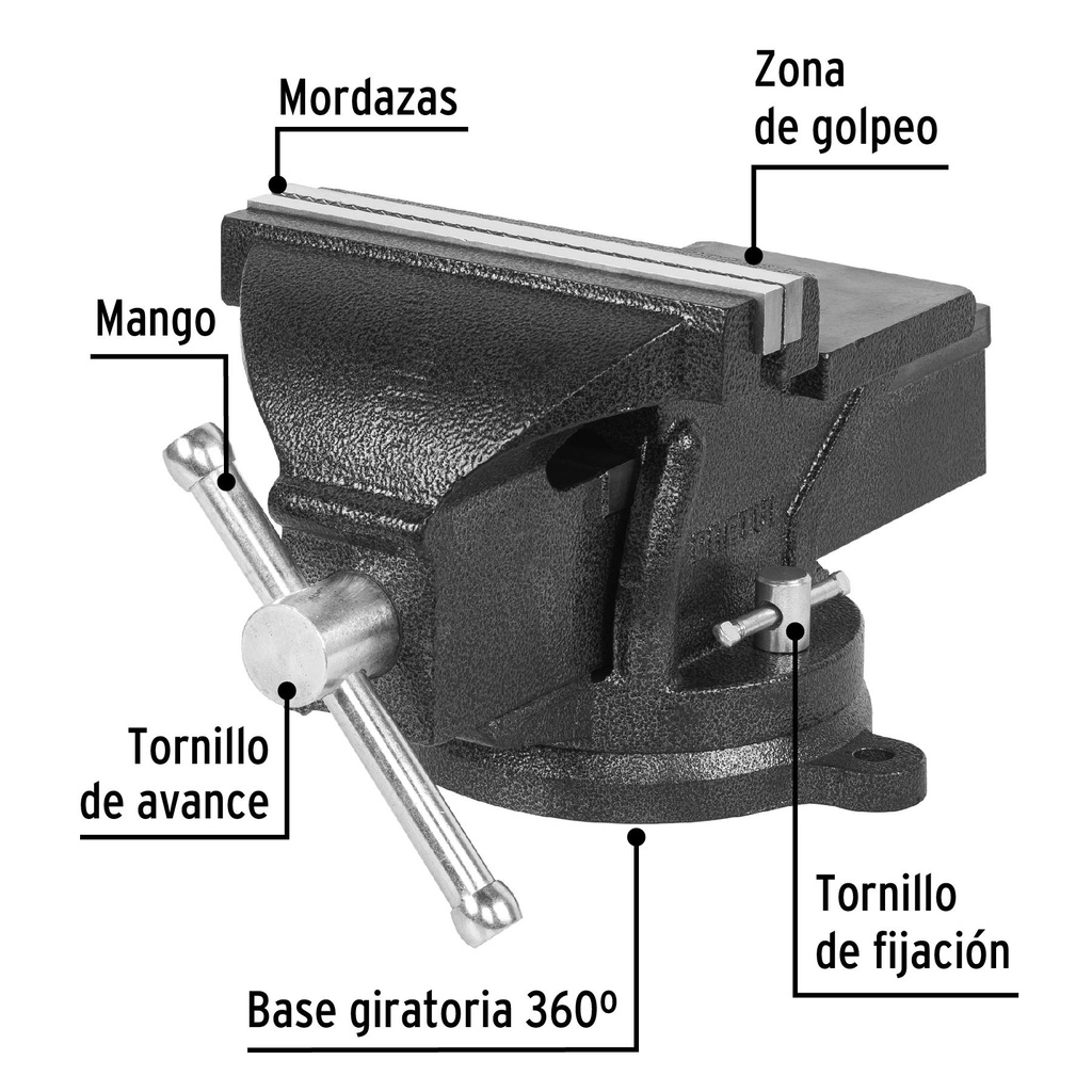 Tornillo de banco 8' de hierro gris, Pretul