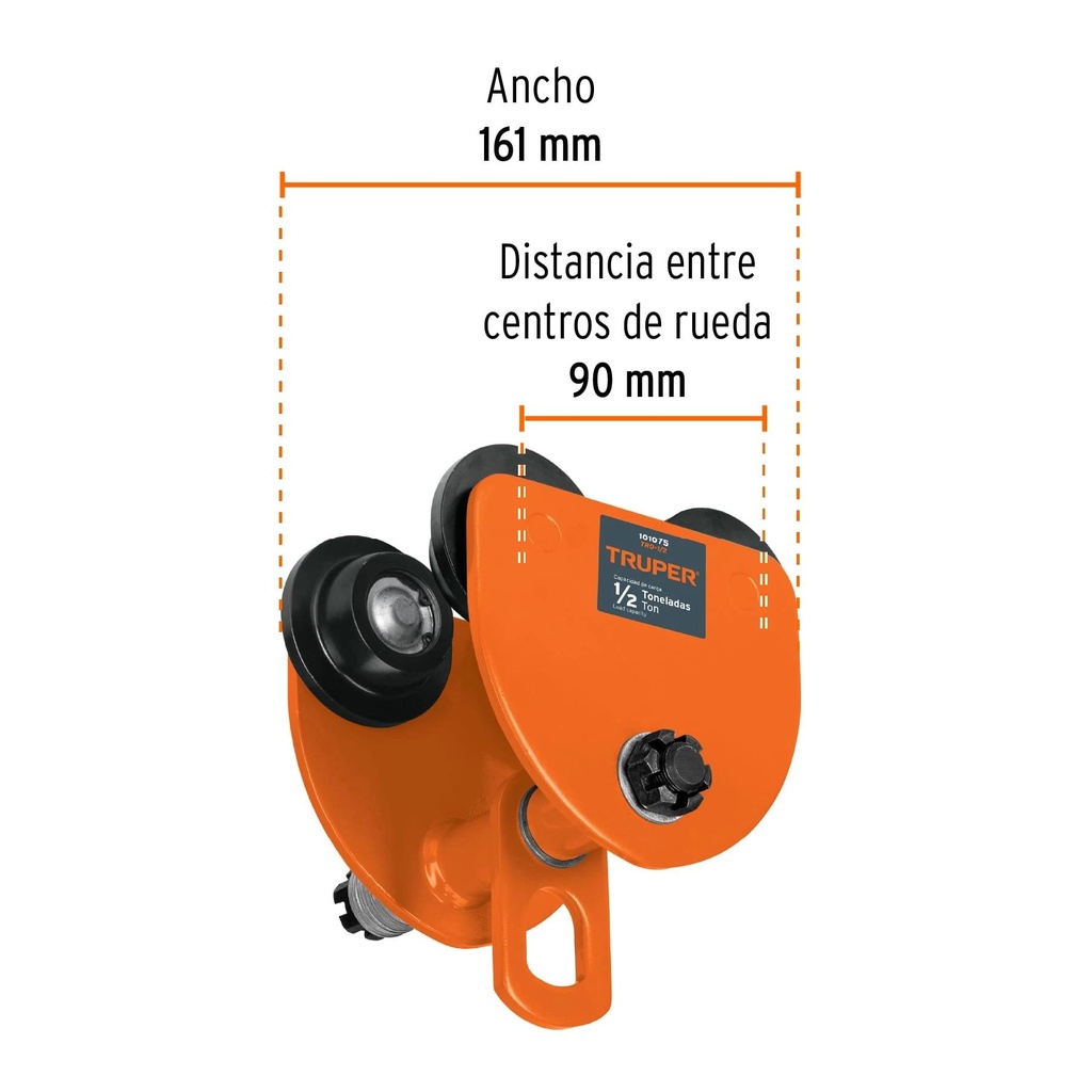 Trole de carga 1/2 ton para vigas IPS e IPR, ajustable