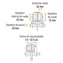 Trole de carga 1/2 ton para vigas IPS e IPR, ajustable