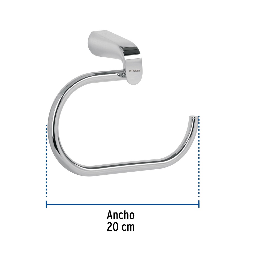 Toallero argolla de latón en acabado cromo, Foset Riviera