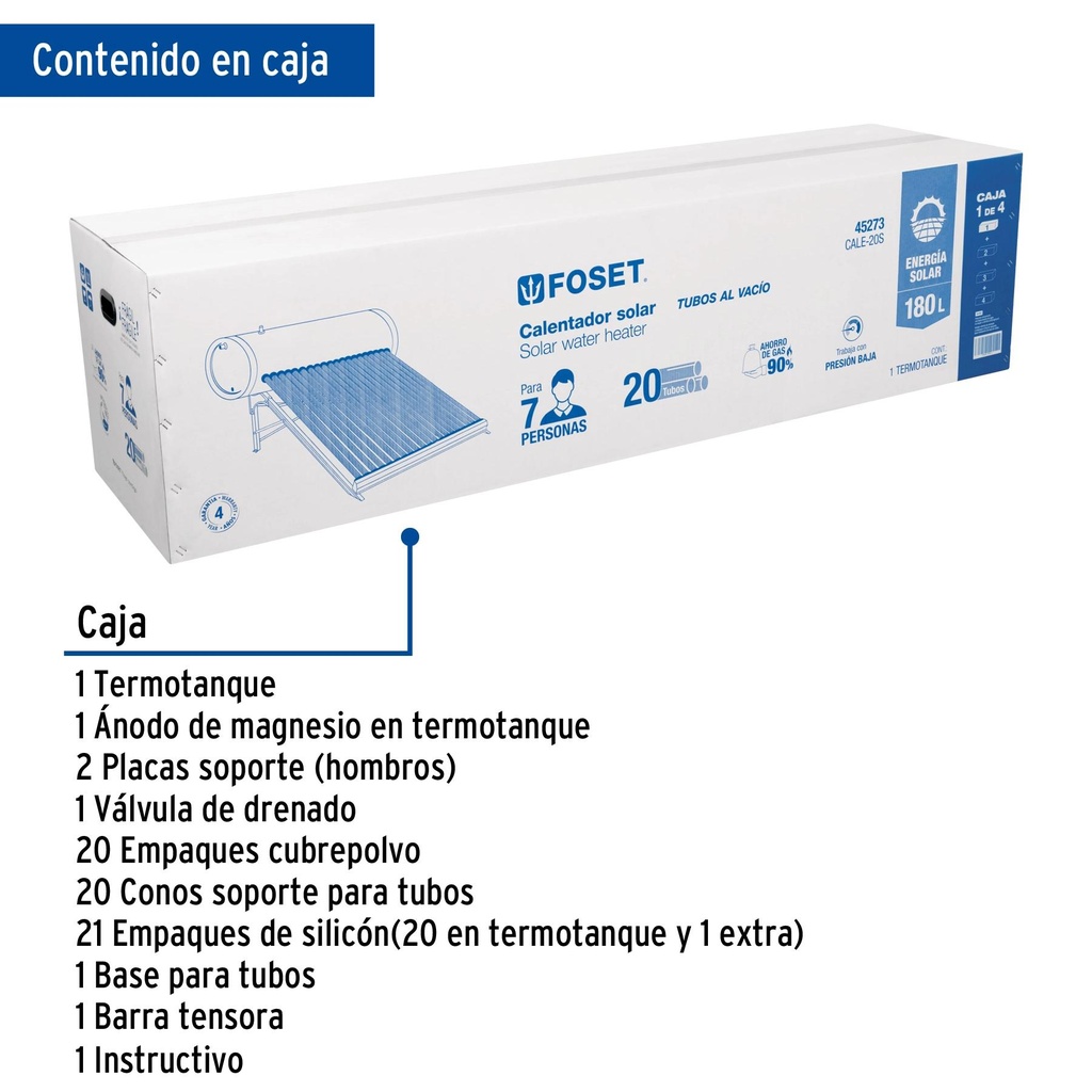 Termotanque para modelo CALE-20S, Foset