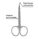 Tijera 3-1/2' acero inox punta curva para manicure, Pretul