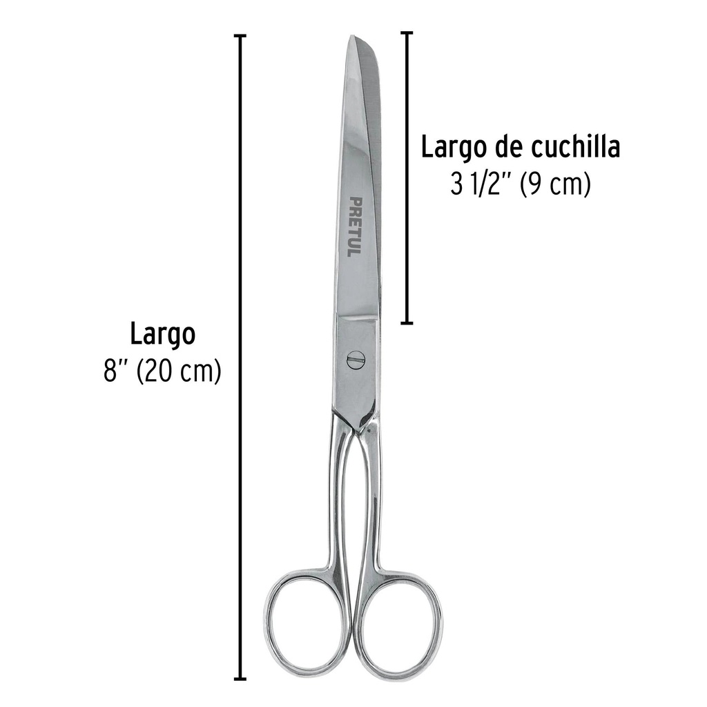 Tijera para costura y oficina 8', Pretul