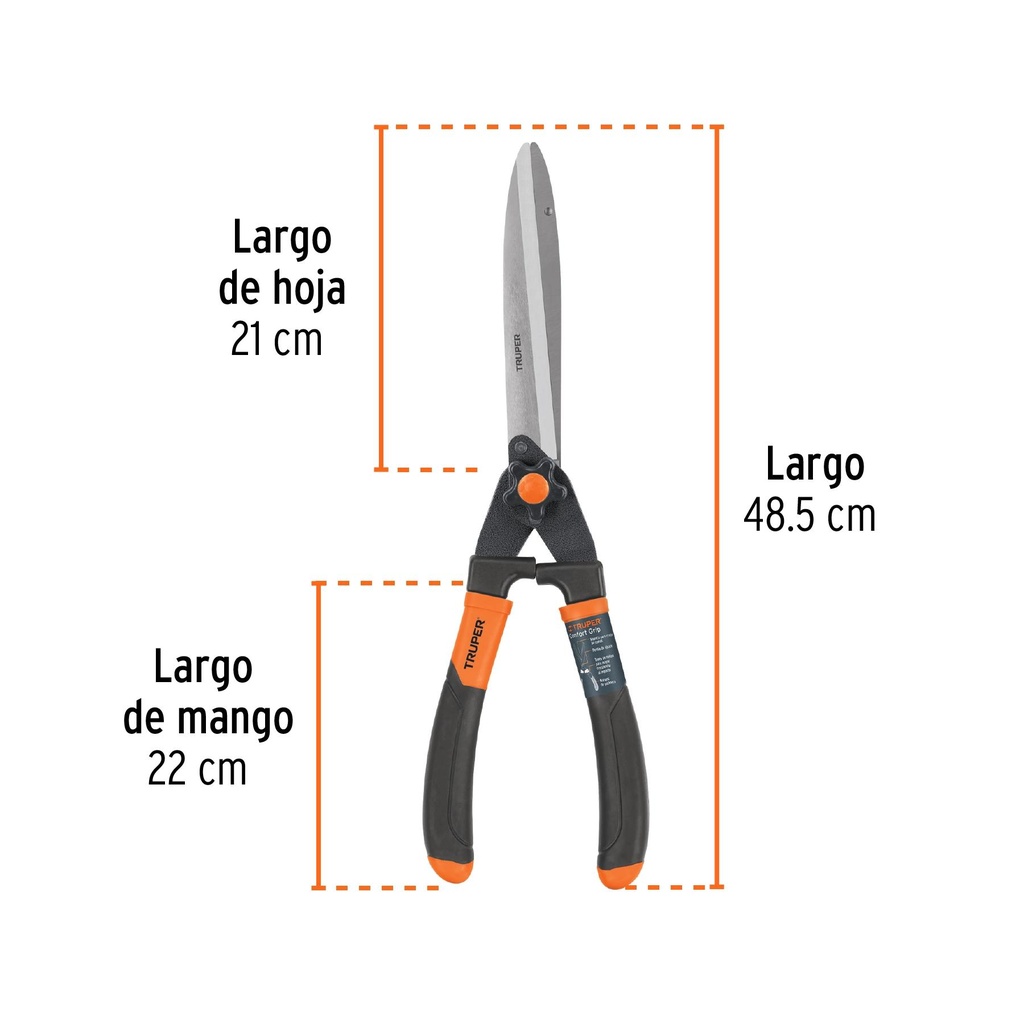 Tijera para poda 47 cm mangos Comfort Grip, Truper