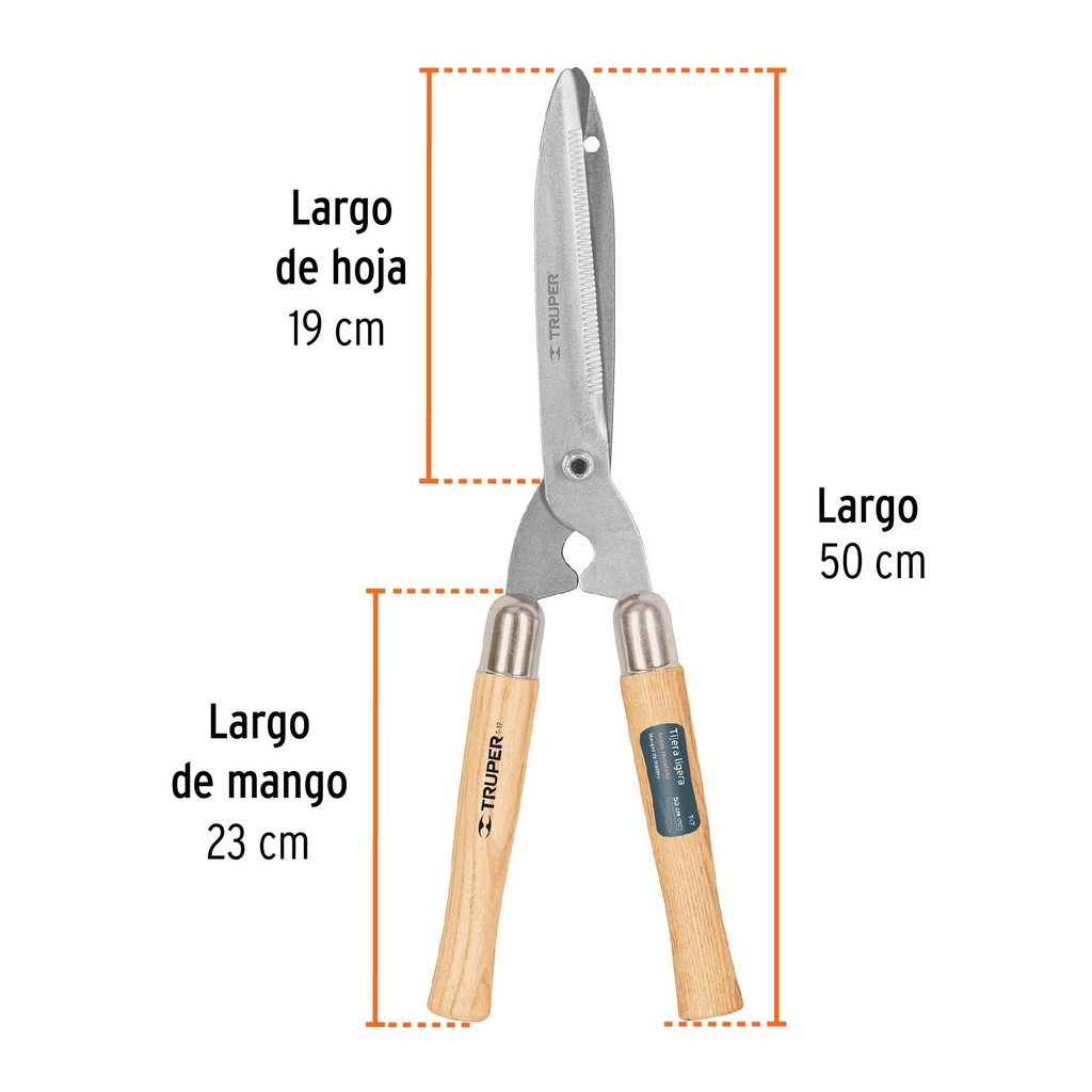 Tijera para poda 50 cm ligera mangos de madera, Truper