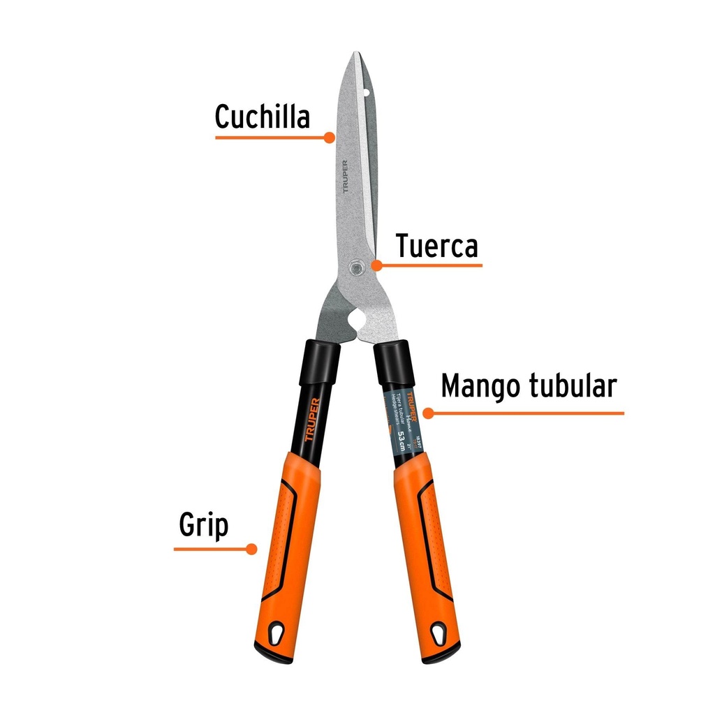 Tijera para poda 53 cm ligera mangos tubulares, Truper